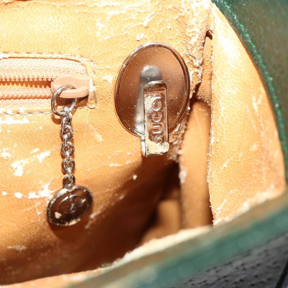 GUCCI Hand Bag Leather Green 000 2058 0307 Auth 75505 - Picture 10 of 16
